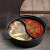 Cast Iron Shabu-Shabu Dual Divide Cooking Soup Hot Pot Hotpot Stockpot Non-stick