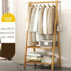 Folding Bamboo Clothes Garment Rack Coat Hanging Stand Open Display StorageShelf