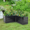 Corner L-Shape Galvanized Metal Raised Bed Garden Outdoor Vegetable Grow Planter