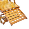 Bamboo Rocking Chair Extra Retractable Sun Bed Patio Lounger Reclining Armchair