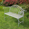 Grey Garden Bench Metal 2 Seater Patio Chair Outdoor Seating Ornate Design
