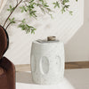 Outdoor Lightweight Concrete Finish Accent Side Table Drum Sofa Corner Table Dec