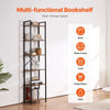 Rustic Tallboy Bookcase 6-Tier Bookshelf Tall Storage Shelving Unit Display Rack