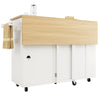 Rolling Kitchen Island with Drop Leaf, 2 Drawers, Spice Rack & Wine Rack, White