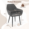 PU Leather Leisure Dining Chair Set of 2 w/Wide Seat & Armrests
