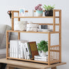 Natural Wood Desktop Bookshelf Bookcase Organizer Table Storage Shelf Rack