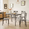 5-Piece Dining Table Set Modern Kitchen Room Table and Chairs Set w/Metal Frame