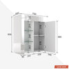 High Gloss White RGB LED Sideboard Cabinet Storage Doors Living Room Cupboard