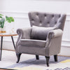 Retro Accent Chair Wingback Armchair Single Sofa Bolster for Living Room Bedroom