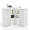 Corner Dressing Table Desk Cupbpard Workstation Foldable Shelf Storage Display