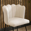 Set of 2 Counter Height Kitchen Bar Stools Scalloped Shell Back Cream