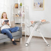 Foldable Baby High Chair Feeding Sleep Playing Chair w/Wheel-Dark Grey
