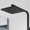 Modern Thermostatic Mixer Shower Set Square Black Finish Twin Head Exposed Valve