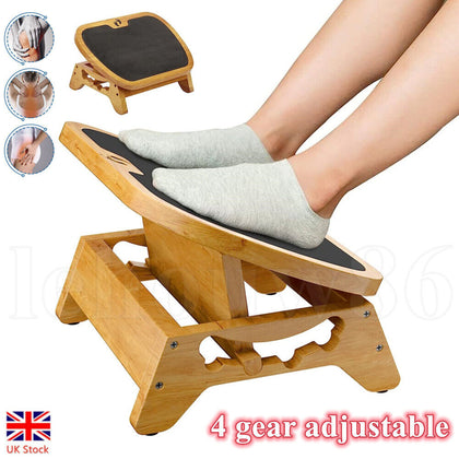 Adjustable Foot Rest Under Desk Office Footrest Leg Rest Wooden Ergonomic Gift