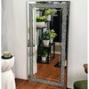 XL RGB LED Mirror Glittery Crystals Diamond Wall Mounted Hanging Mirror Bedroom