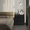 Black Bedside Table with Wireless Charging, USB Charging Station & Adjustable