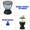 2-in-1 Cool Bar Table 30L Outdoor Beer Wine Ice Bucket Patio Ice Cooler Black