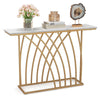 Modern Console Table Faux Marble Narrow Entryway Hallway Table Accent Desk 120cm