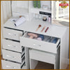 Dressing Table With LED Light Bar Mirror Drawers Stool Vanity Set Bedroom Makeup