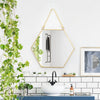 Wall Mounted Bathroom Mirror Cosmetic Makeup Shaving Mirror HD Glass Metal Frame