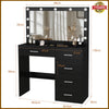 Dressing Table with 5 Drawers and 11 LED Lights Hollywood Mirror Makeup Desk
