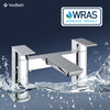 Bathroom Bath Filler Mixer Tap Modern Square Twin Lever Bath Mixer Tap Chrome