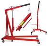 2 Tonne Hydraulic Foldable Engine Crane Hoist Lift Lifter Jack Stand Red Carbarn