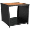 Camerina 3 Piece Garden Set Black Poly Rattan&Solid Wood Acacia,Patio G9Z6