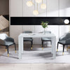 Rectangular Kitchen Dining Table Wooden Table 4-6 Seats Family Party Table White