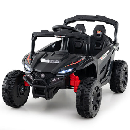 12V Electric UTV Truck Kids Ride On Car 3 Speeds LED Lights Black