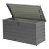 LOCKABLE OUTDOOR GARDEN STEEL STORAGE SEAT UTILITY CHEST CUSHION SHED BOX TOOLS