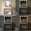 White Dressing Table Mirrored LED Light with Drawer& Stool MDF Bedroom Room