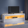 Modern 120cm White TV Stand Unit Cabinet Shelf High Gloss Front with LED Lights