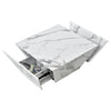 Modern Coffee Table with Storage Drawers Wooden Marble Effect Living Room White