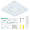 Modern Chandelier LED Lamp White Frame Ceiling Light With RGB Mode Square Olbuvr