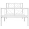 Metal Bed Frame with Headboard and Footboard White 107x203 cm