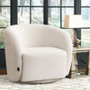 Soft Fluffy Fabric Upholstered Armchair Cosy Living Room Swivel Egg Sofa Chair