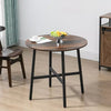 Small Round Dining Table for 4 People Metal Legs Industrial Kitchen Table 80cm