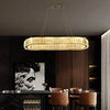 Crystal Chandelier Dimmable Oval LED Ceiling Light Pendant Lights w. Remote 70CM