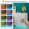 High Gloss Bedside Table Cabinets Chest of 3 Drawers Nightstand LED Light White