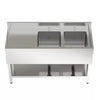 52in Stainless Steel Sink Commercial Restaurant Kitchen Prep Shelf Double Basin