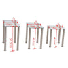Nest Of 3 Nested Nesting Tables Side End Coffee Table Glass/Wood for Living Room