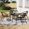 Garden Bistro Furniture Table Rattan Chairs Variable Shape with Umbrella Hole
