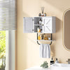 Bathroom Space Saving Storage Cabinet w/ Double Doors-White