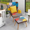 Patchwork Armchair Recliner Chairs Single Accent Sofa Chair w/Footstool & Pillow