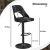 2 Pcs Ergonomic Counter Height Stools w/Enlarged PP Leather Seat-Dark