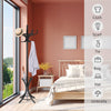 Freestanding Coat Rack Wooden Coat Tree Hat Hanger Standing Rack w/12 Hook Black