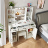 White Dressing Table With Drawers Mirror Stool Set Makeup Desk Vanity Table UK