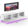 White Floating TV Unit Cabinet Wall Mounted TV Stand with LED Lights UK stock