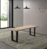 Dining Bench with Black Metal U Shaped Legs, Wooden Bench (120cm), Kitchen Bench